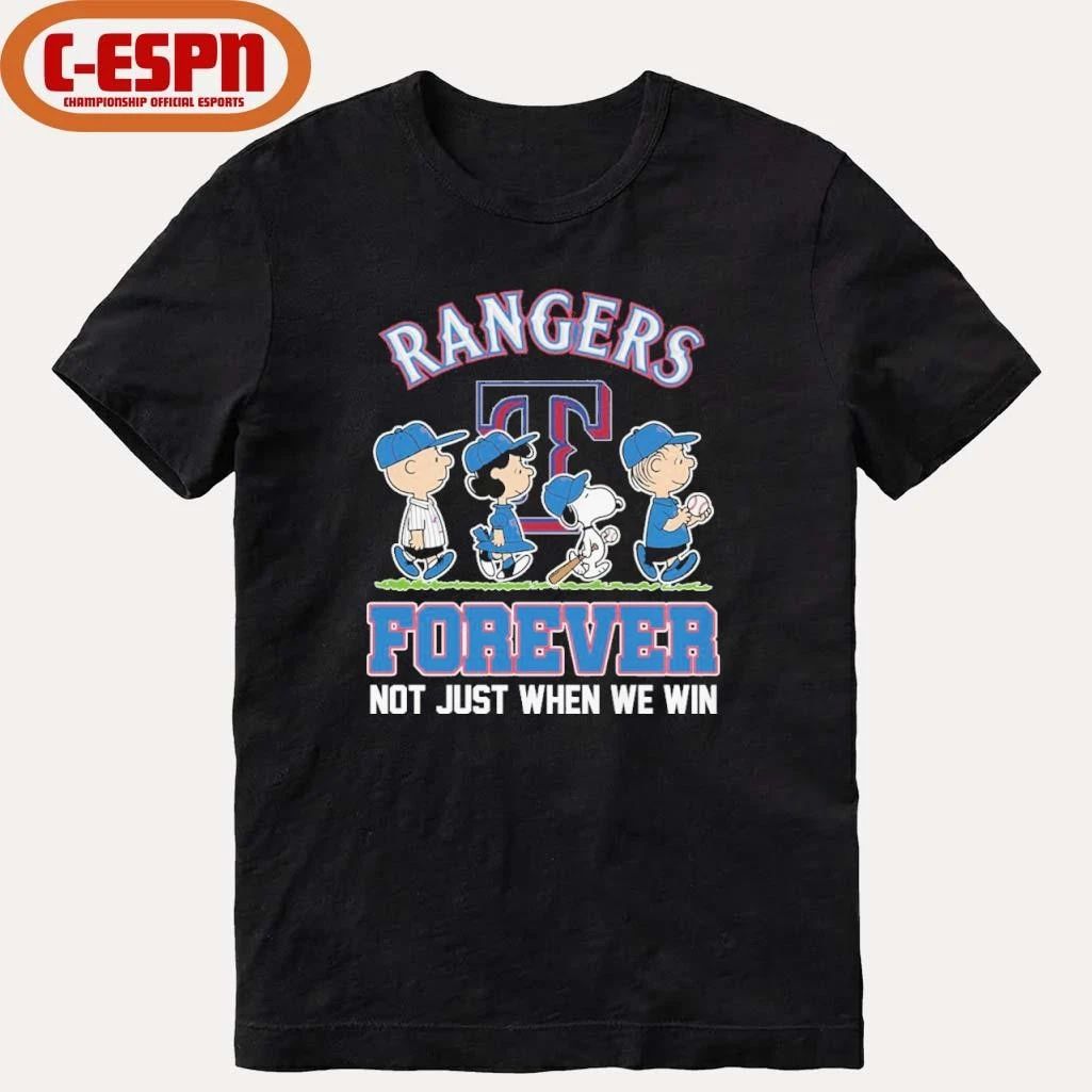 The Peanuts Characters Forever X Texas Rangers Shirt