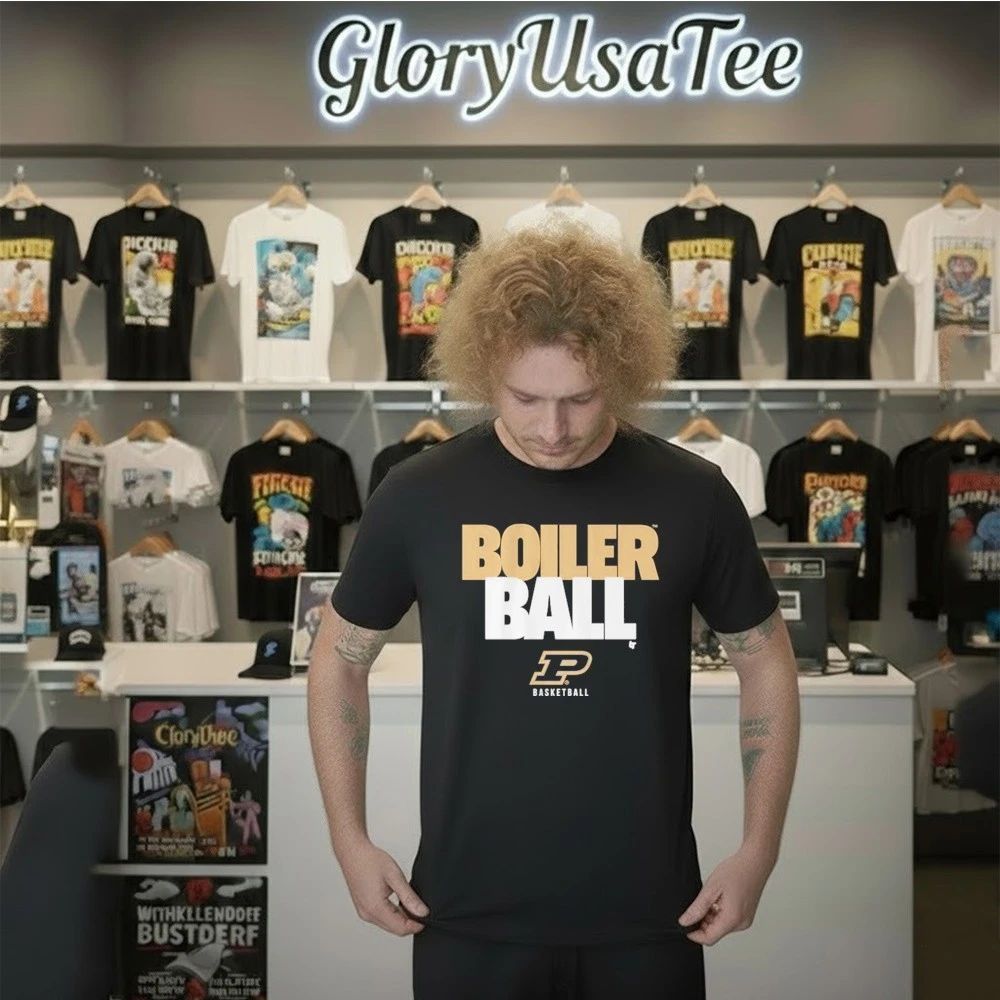 Boiler Ball Purdue Basketball Text Stack Shirt
