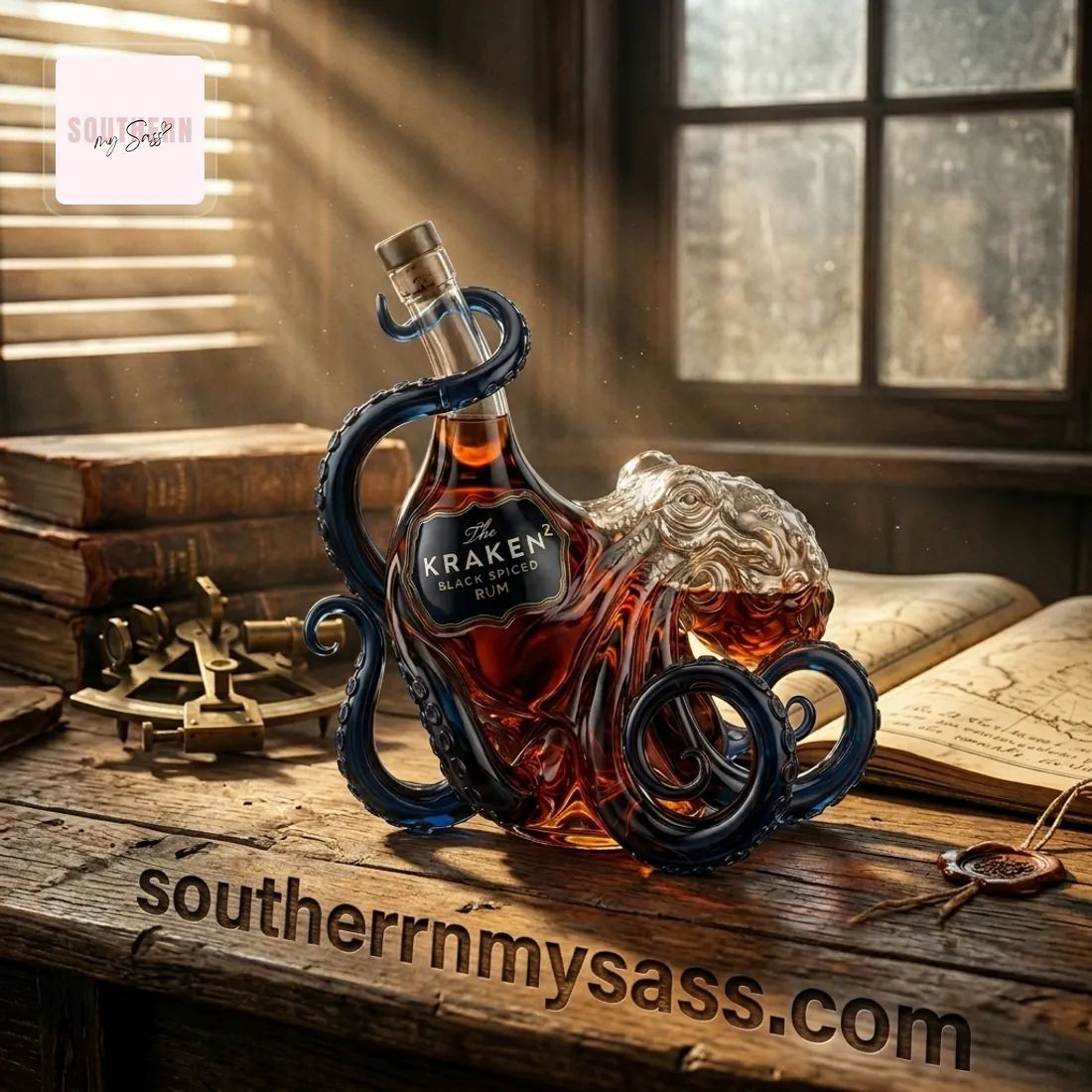 Kraken Black Spiced Rum Limited Edition Octopus Sculptural Whiskey Bottle