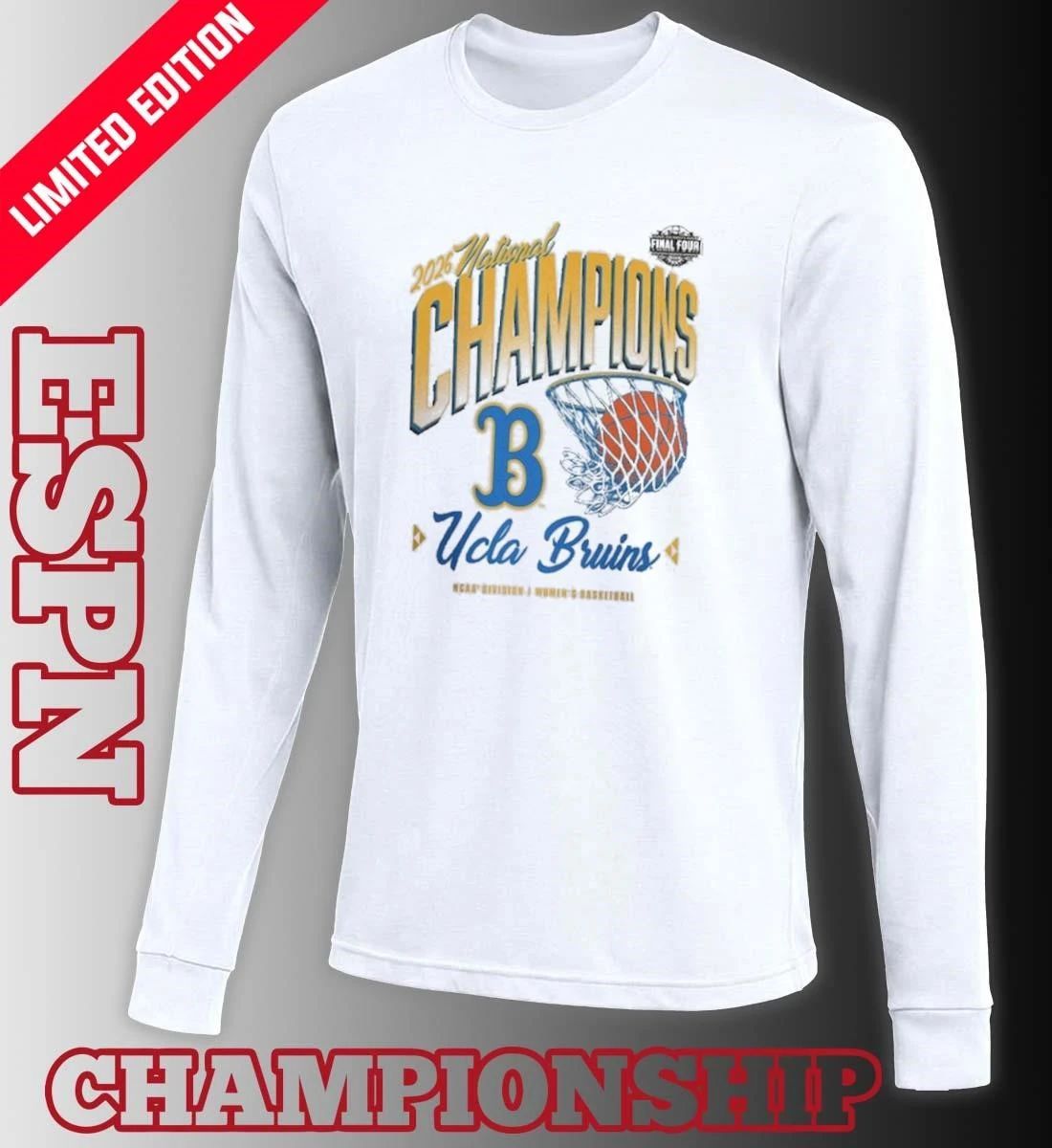 UCLA Bruins NCAA DI Women’s Basketball National Champions Pressure Pulse T-Shirt