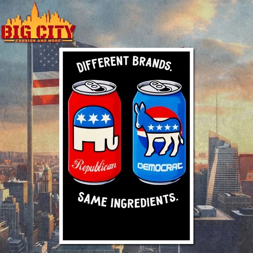 Different Brands Same Ingredients Bipartisan Unity Political Humor T-shirt