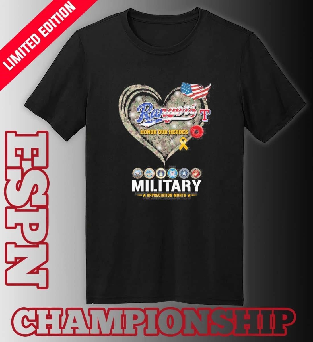 Texas Rangers Honor Our Heroes Military Appreciation Month Shirt