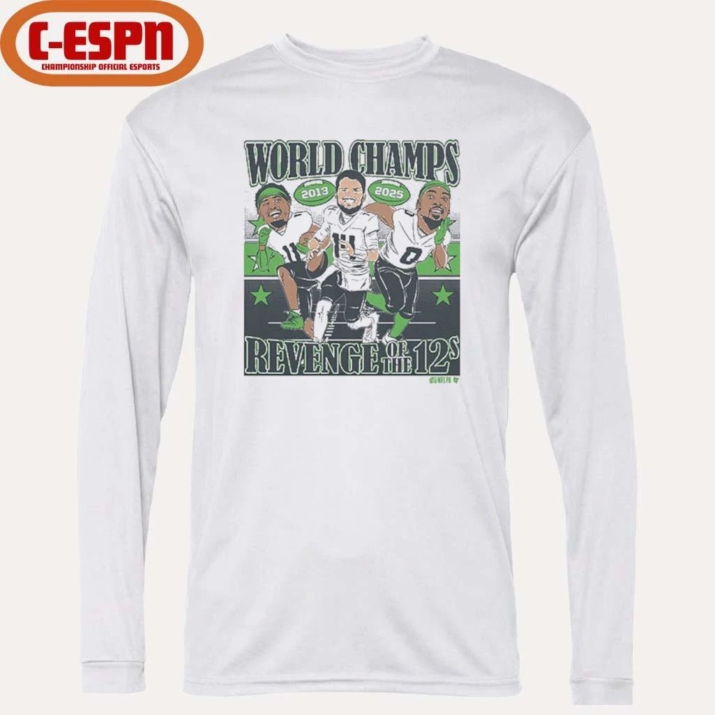 Sam Darnold, Jaxon Smith-Njigba, & DeMarcus Lawrence World Champions Caricatures Shirt