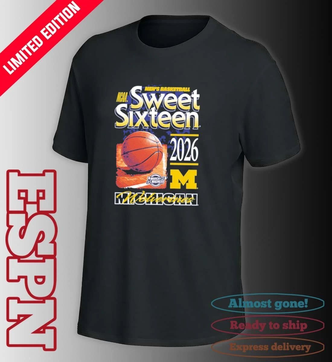 Michigan Wolverines 2026 NCAA March Madness Sweet 16 Bound Shirt