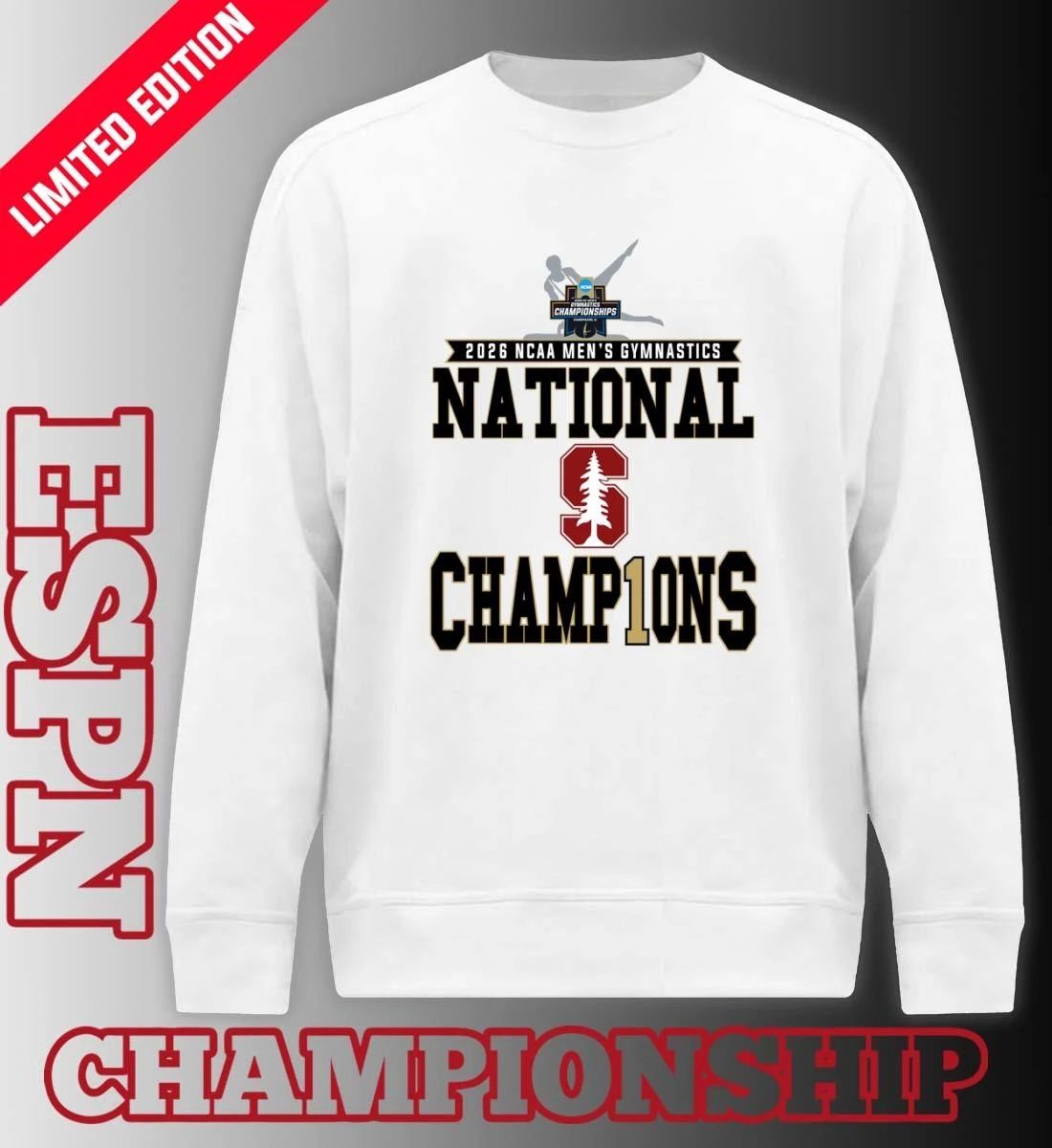 Stanford Men’s Gymnastics 2026 NCAA National Champions Locker Room T-Shirt