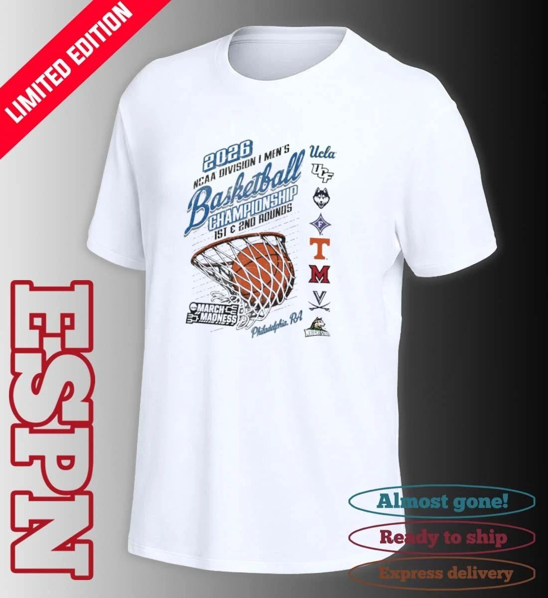 2026 NCAA DI Men’s Basketball Championship Regional 8 Teams Philadelphia, Pennsylvania T-Shirt