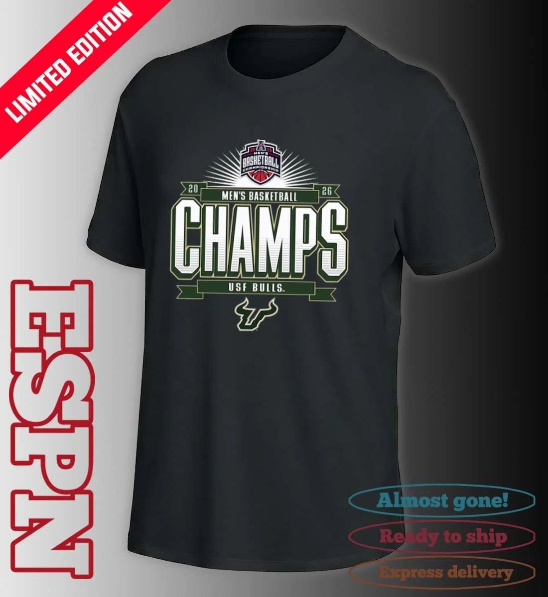 USF Bulls American Conference Men’s Basketball Tournament Champions Official T-Shirt