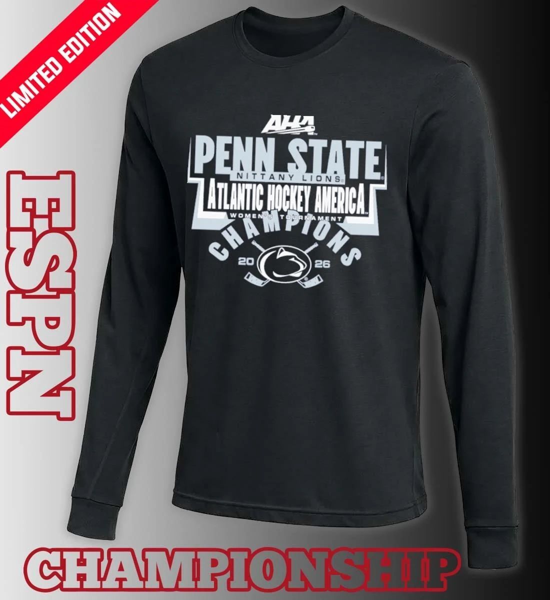 Penn State Nittany Lions 2026 AHA Women’s Hockey Champions T-Shirt