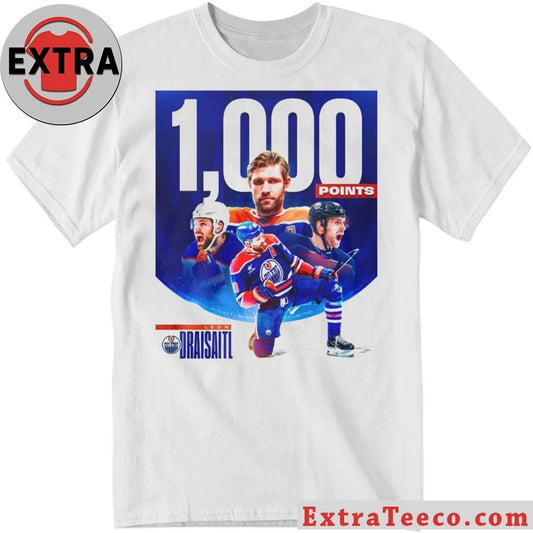 German professional ice hockey player Leon Draisaitl of the Edmonton Oilers reached the 1,000-point milestone in his career in the National Hockey League Shirt