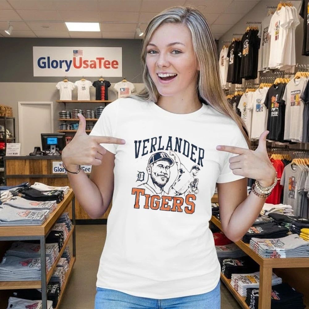 Tigers Justin Verlander Signature Portrait Shirt
