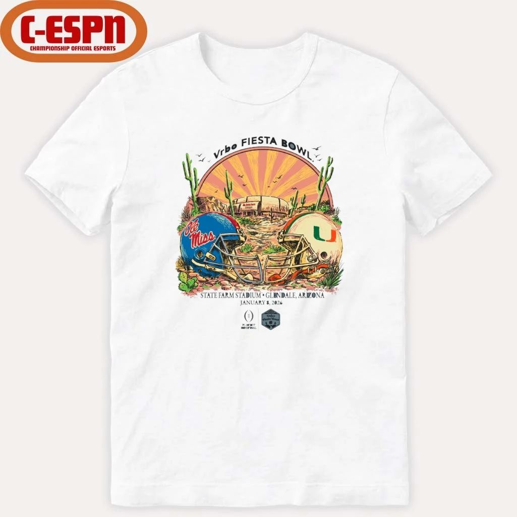 Ole Miss Vs Miami 2026 VRBO Fiesta Bowl Retro T-Shirt