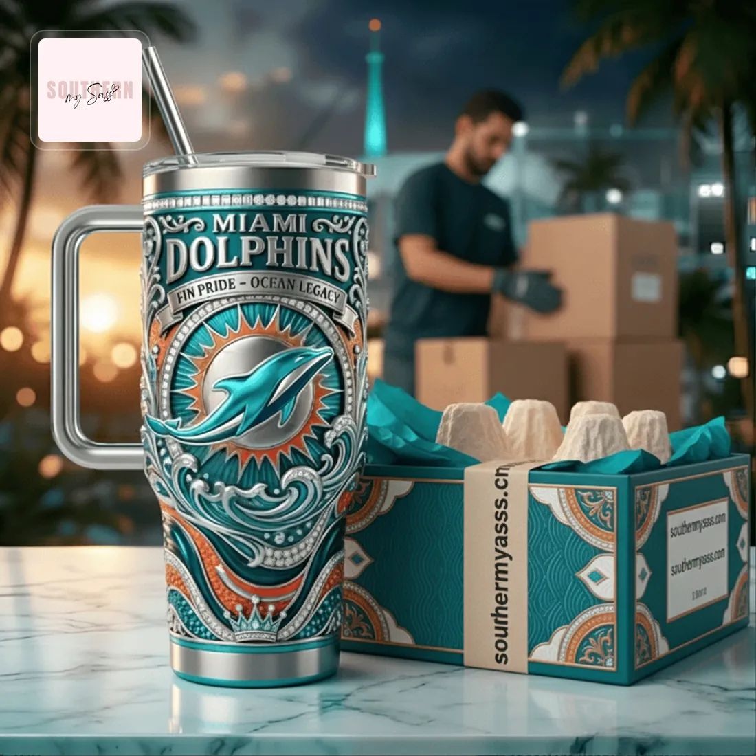 Miami Dolphins Ocean Dynasty Collector’s Edition 40oz Premium Tumbler
