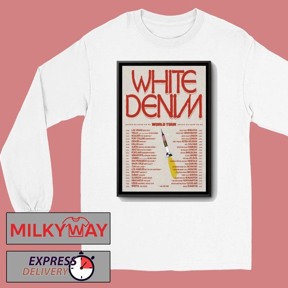 White Denim World Tour 2026 Poster shirt