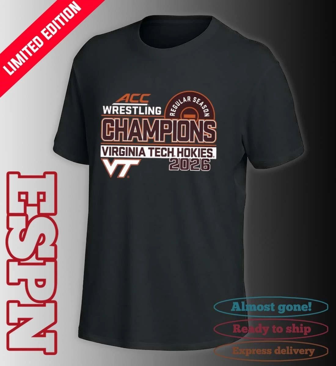 Virginia Tech 2026 Wrestling ACC Regular Season Champions Shirt