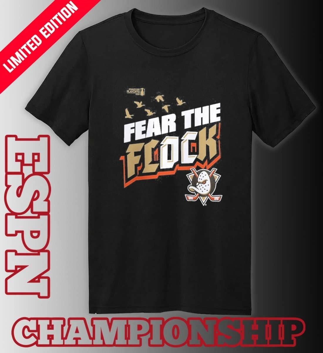 Anaheim Ducks Fear The Flock 2026 Stanley Cup Playoffs Slogan T-Shirt