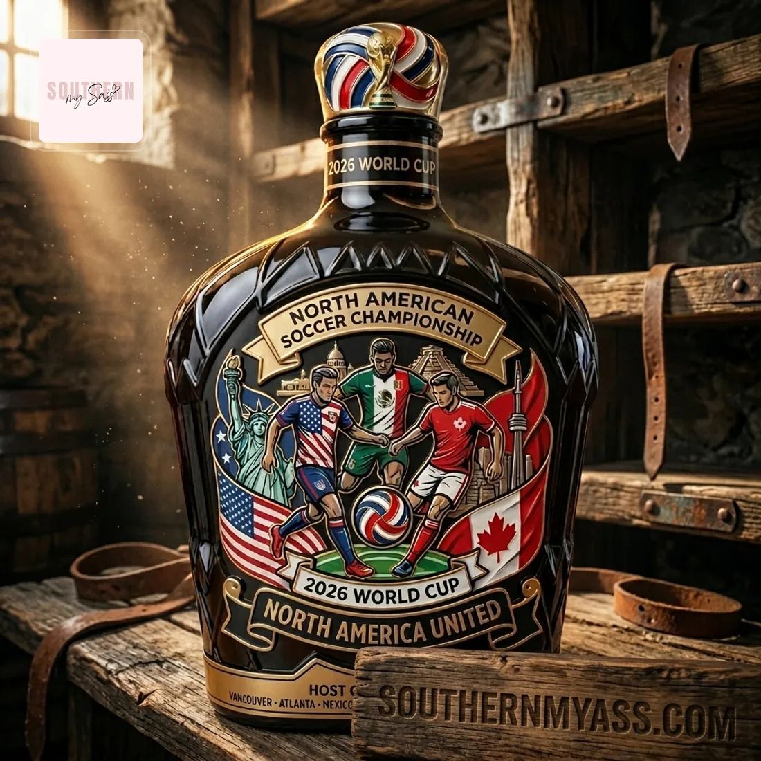 2026 World Cup North American Soccer Championship Limited Edition Whiskey Bottle
