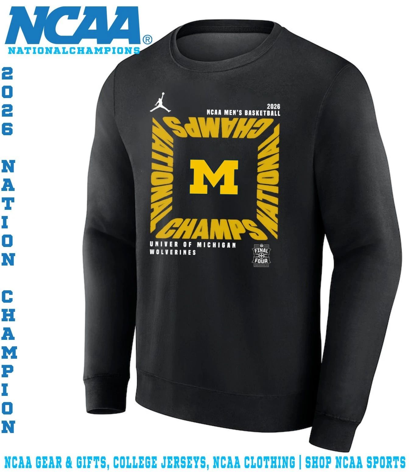 Michigan Wolverines 2026 NCAA Men’s Basketball National Champions Square Celebration shirt