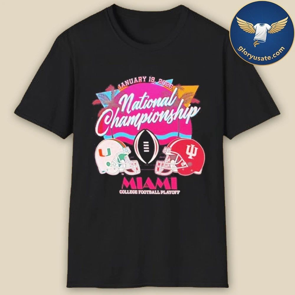 Indiana vs Miami 2026 CFP National Championship Bound Sunset Shirt