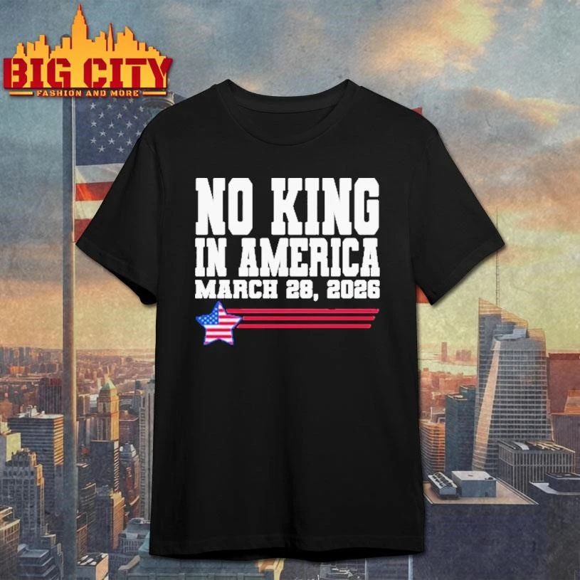Retro No Kings In America March 28 2026 Anti Trump Graphic Shirt