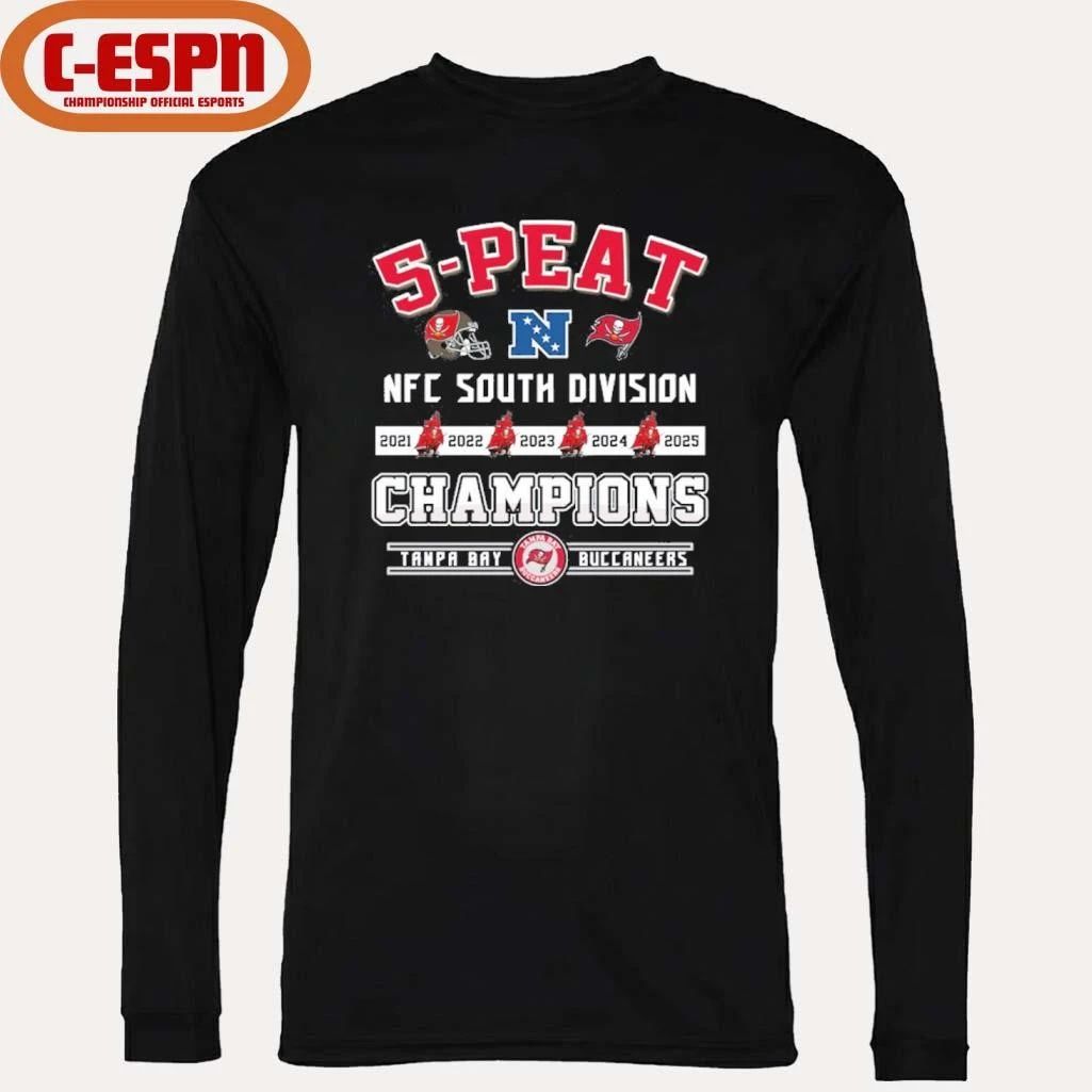 5 Peat NFC South Champions Tampa Bay Buccaneers Shirt