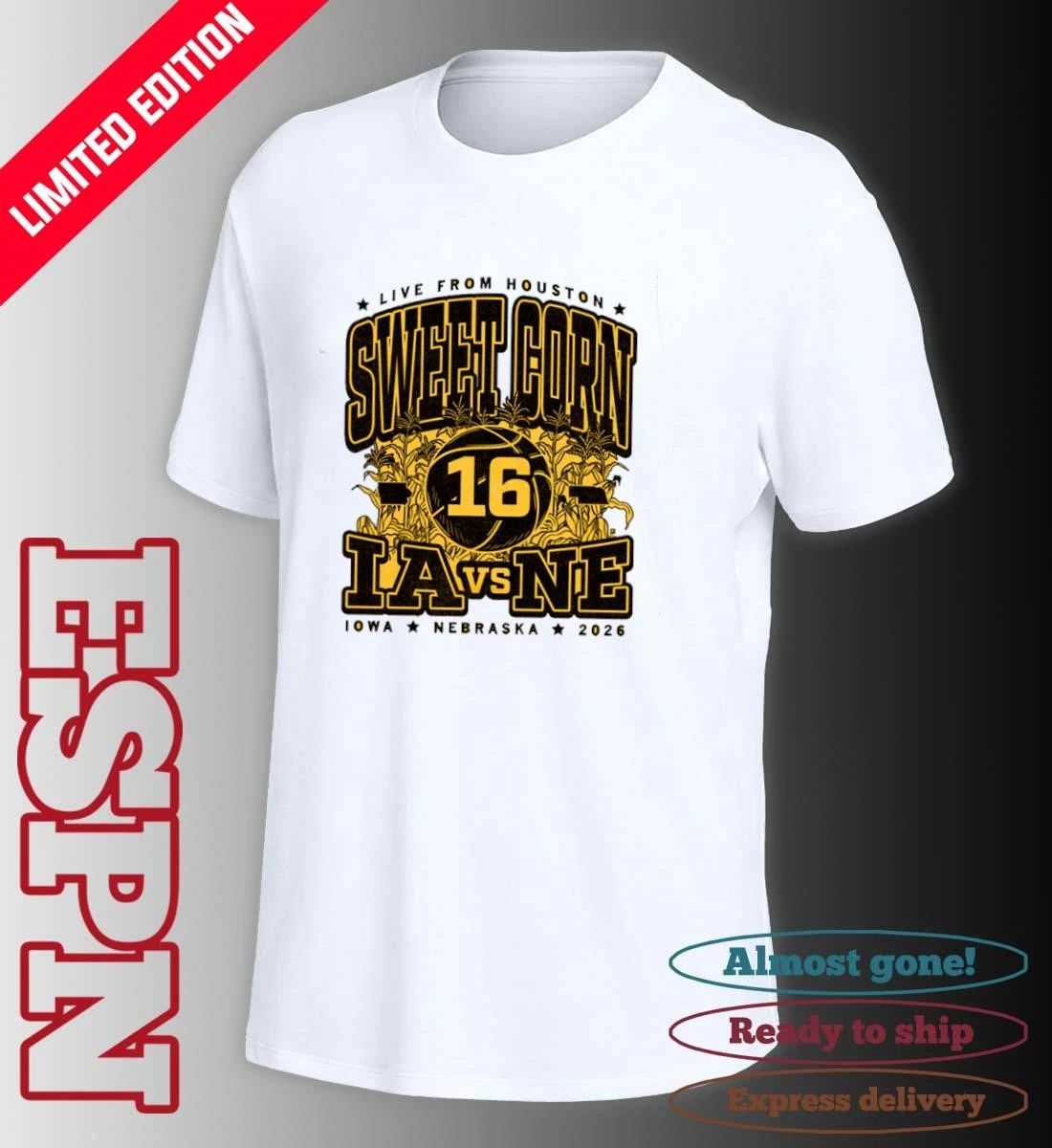 Iowa Vs Nebraska Sweet Corn 16 Max Collegiate Shirt