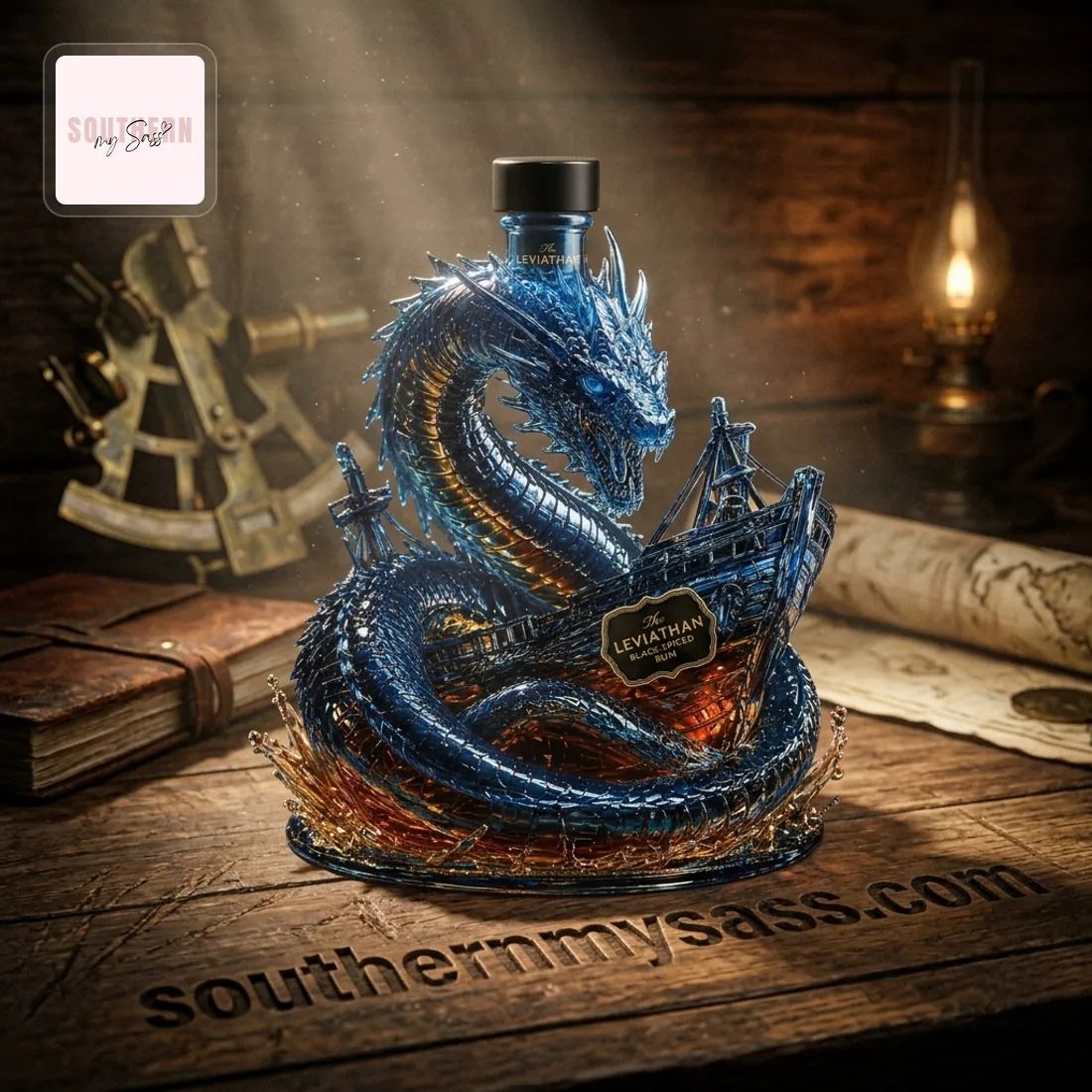 Leviathan Dragon Collectible Premium Black Spiced Whiskey Bottle
