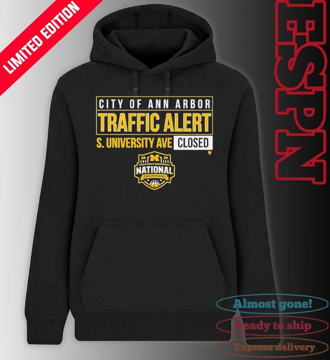 Michigan Wolverines 2026 National Champions S. University Ave Closed Shirt