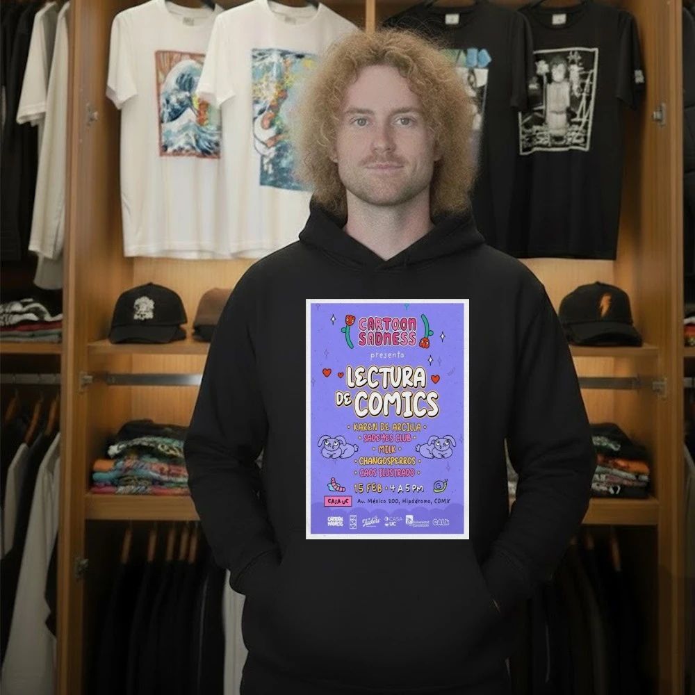Cartoon Sadness Poster Lectura De Cómics 15 Feb 2026-Portrait – Poster Shirt