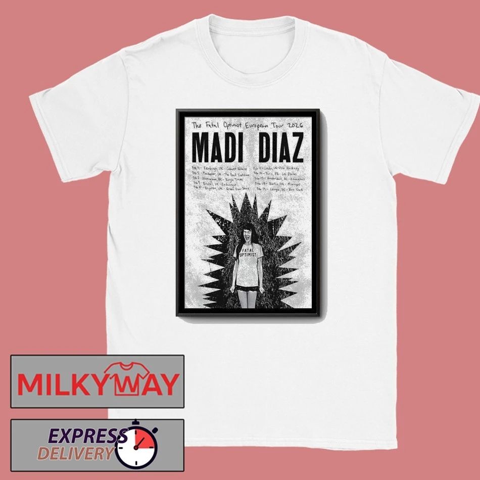 Madi Diaz The Fatal Optimist European Tour 2026 Poster shirt