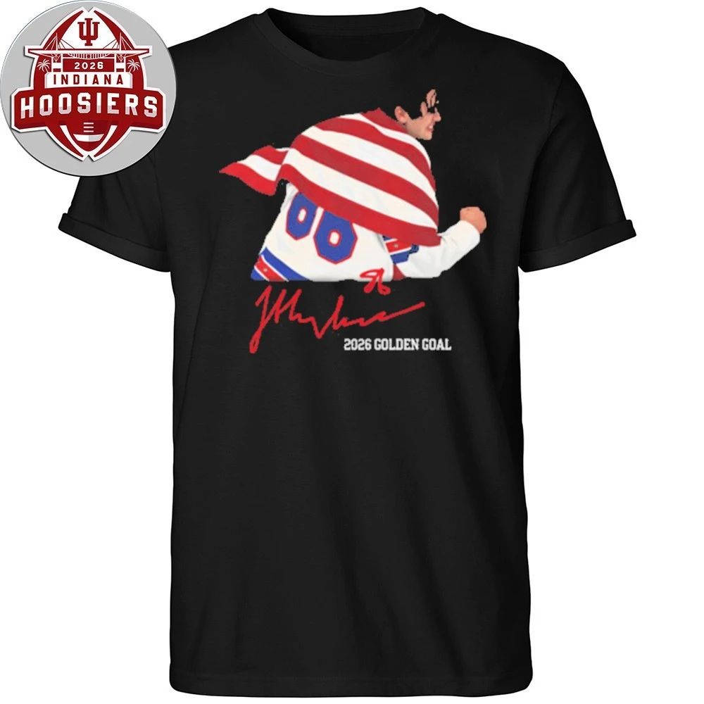 Jack Hughes USA Hockey Golden Goal 2026 Hockey signature T-Shirt