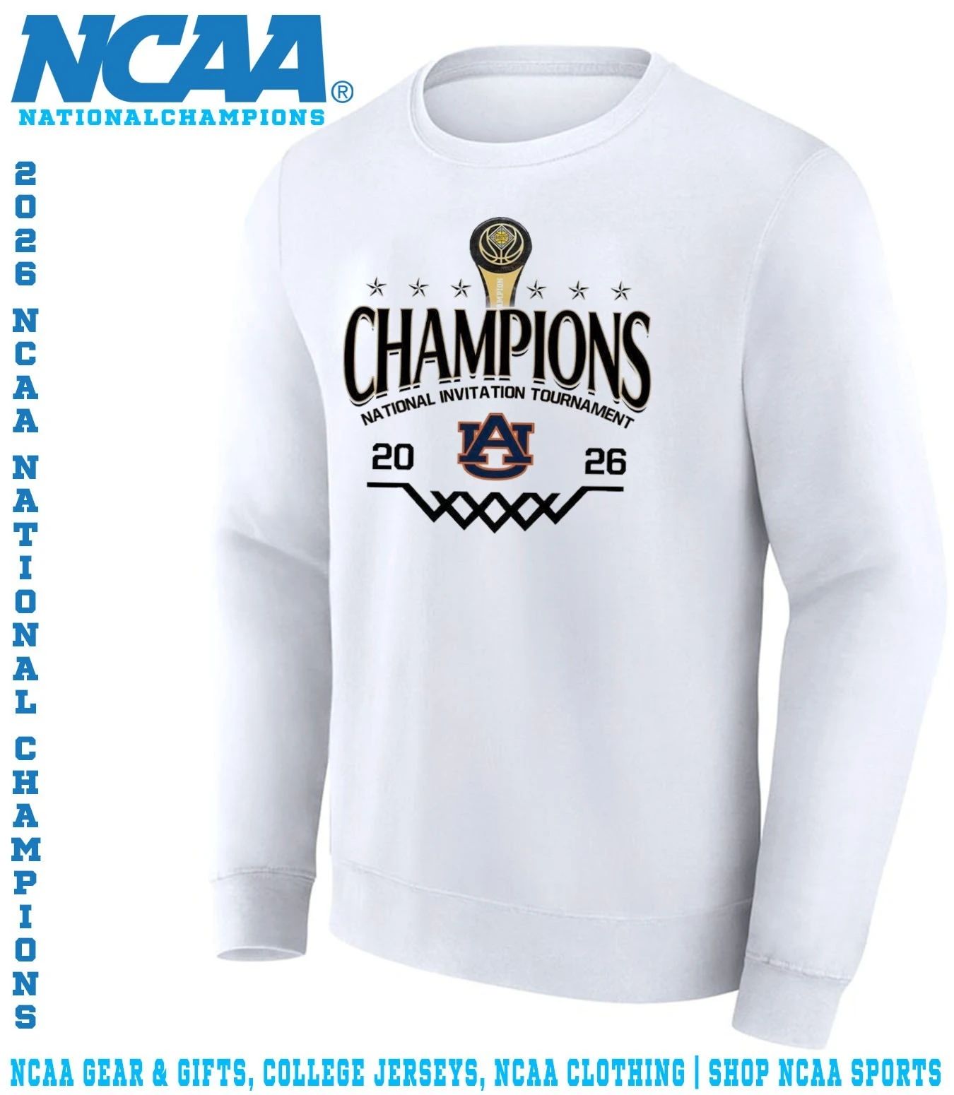 Auburn Tigers 2026 NIT National Invitation Tournament Champions trophy shirt