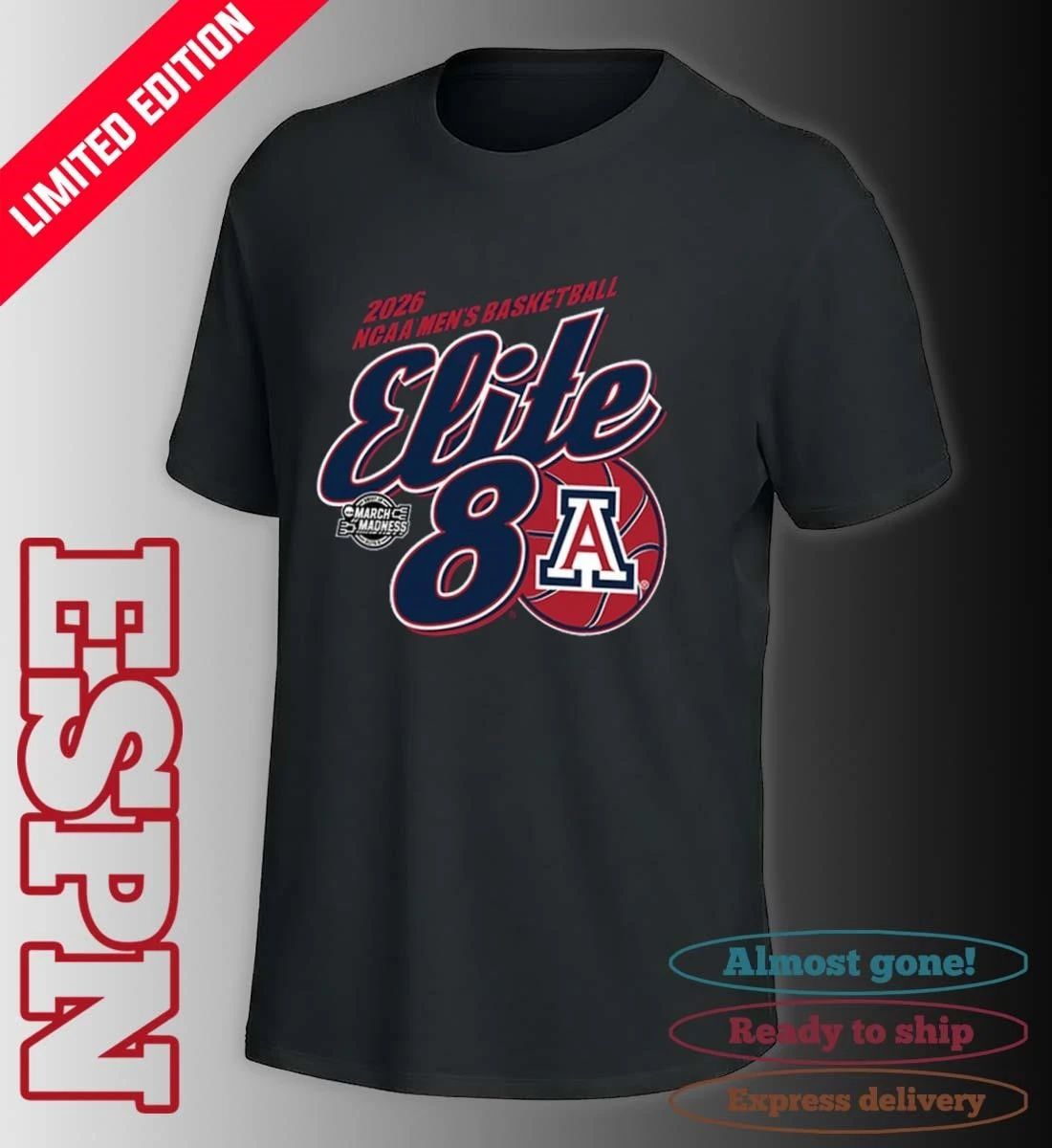 NCAA Men’s Basketball Elite 8 Arizona Wildcats 2026 T-Shirt