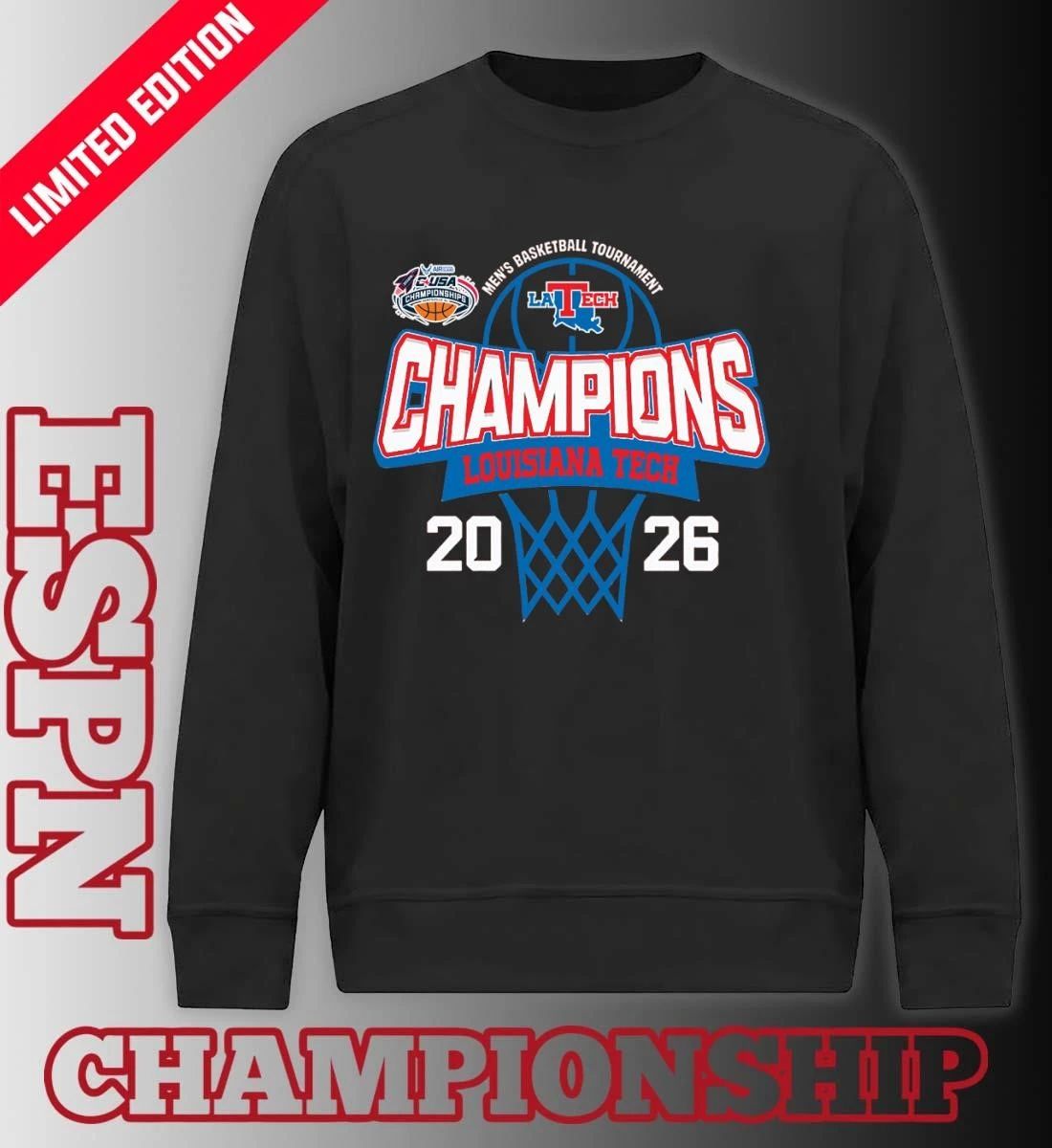 C-USA Men’s Basketball Tournament 2026 Champions Louisiana Tech Bulldogs T-Shirt