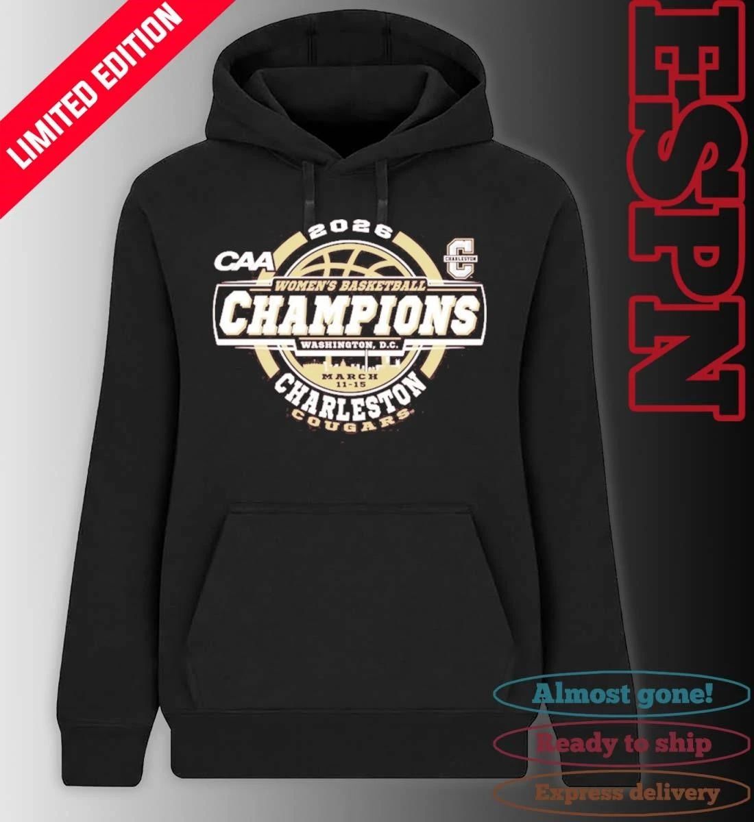 Charleston Cougars CAA Women’s Basketball Tournament Champions Official T-Shirt