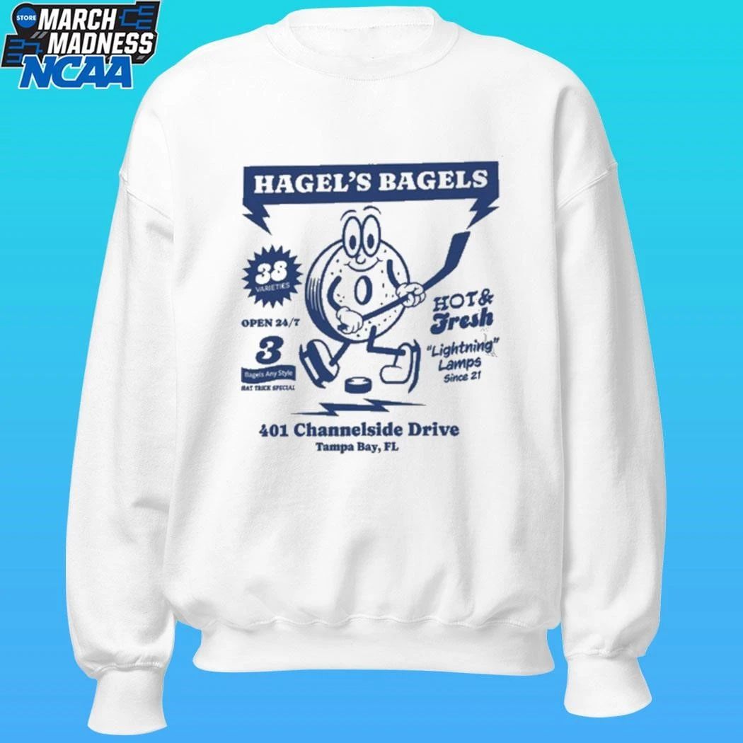 Hagel’s Bagels Hot Fresh 401 Channelside Drive Tampa Bay Lighting Shirt