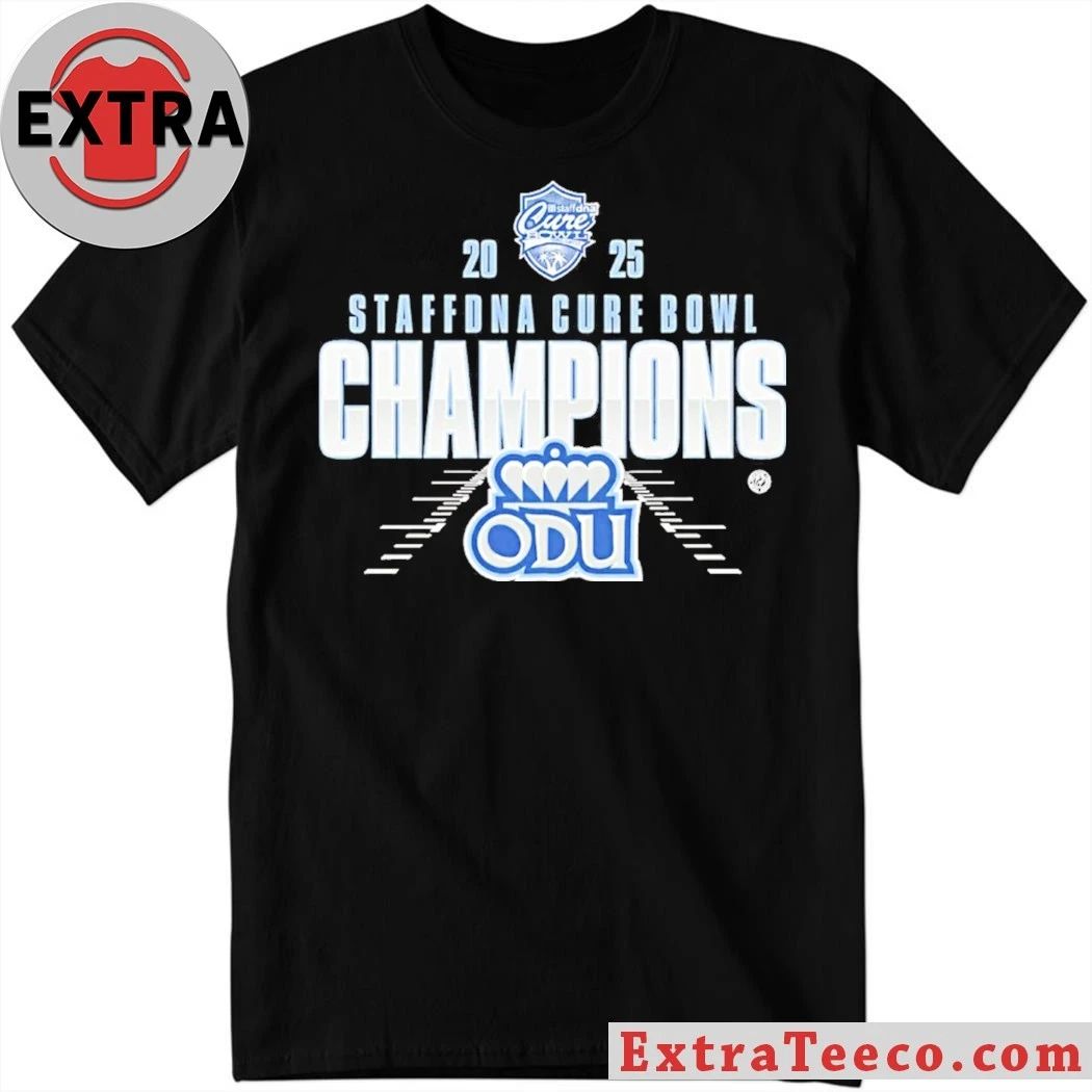 Celebrating Team ODU’s victory at the 2025 StaffDNA Cure Bowl Shirt