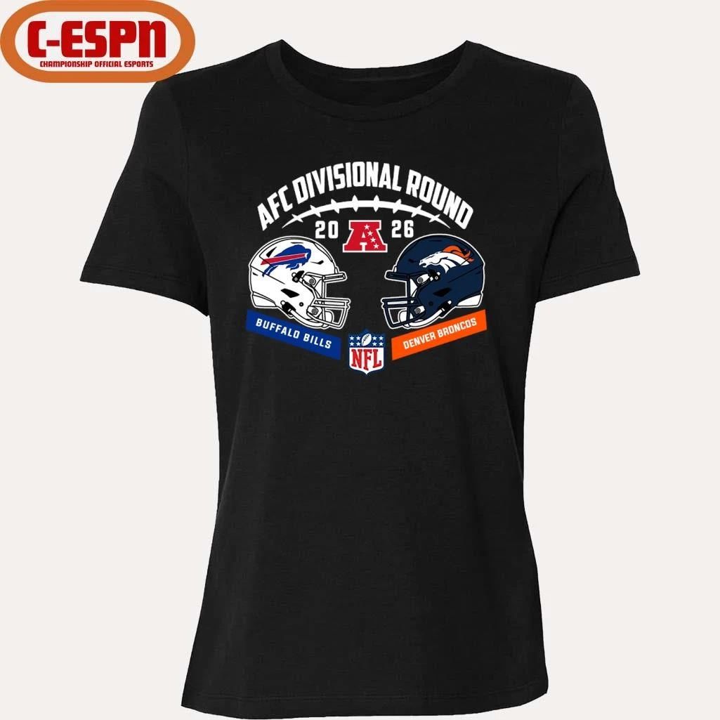 Bills Vs Broncos 2025-26 AFC Divisional Round Duel Helmet T-Shirt