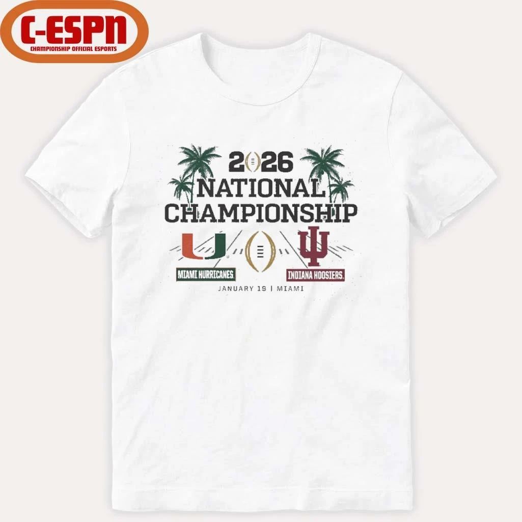 CFP Championship Game Matchup Miami Vs Indiana 2026 Shirt