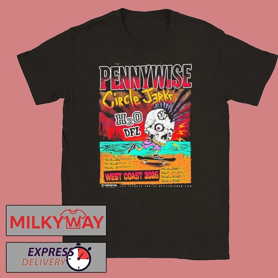 Pennywise x Circle Jerks West Coast 2026 Venue Schedule Tour Dates shirt