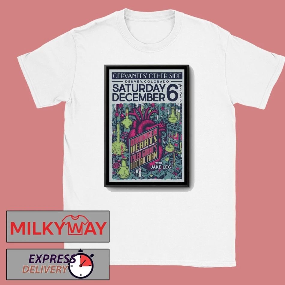 Drunken Hearts Dec 6 2025 Cervantes’ Other Side Show Poster shirt