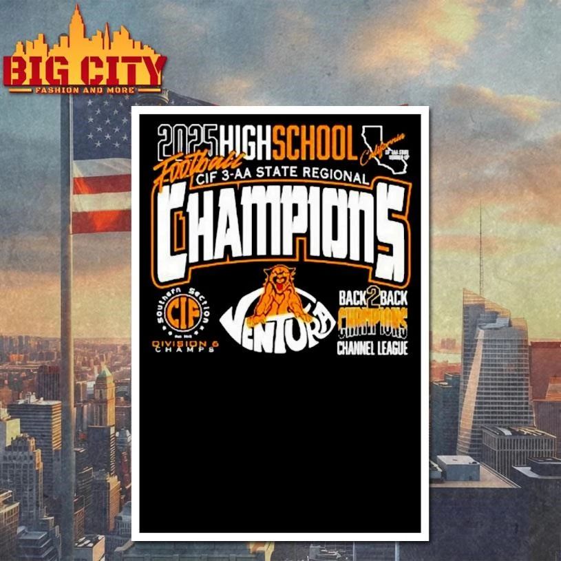 Ventura High School Cougars Football Cif 3 Aa State Regional Champions 2025 Shirt