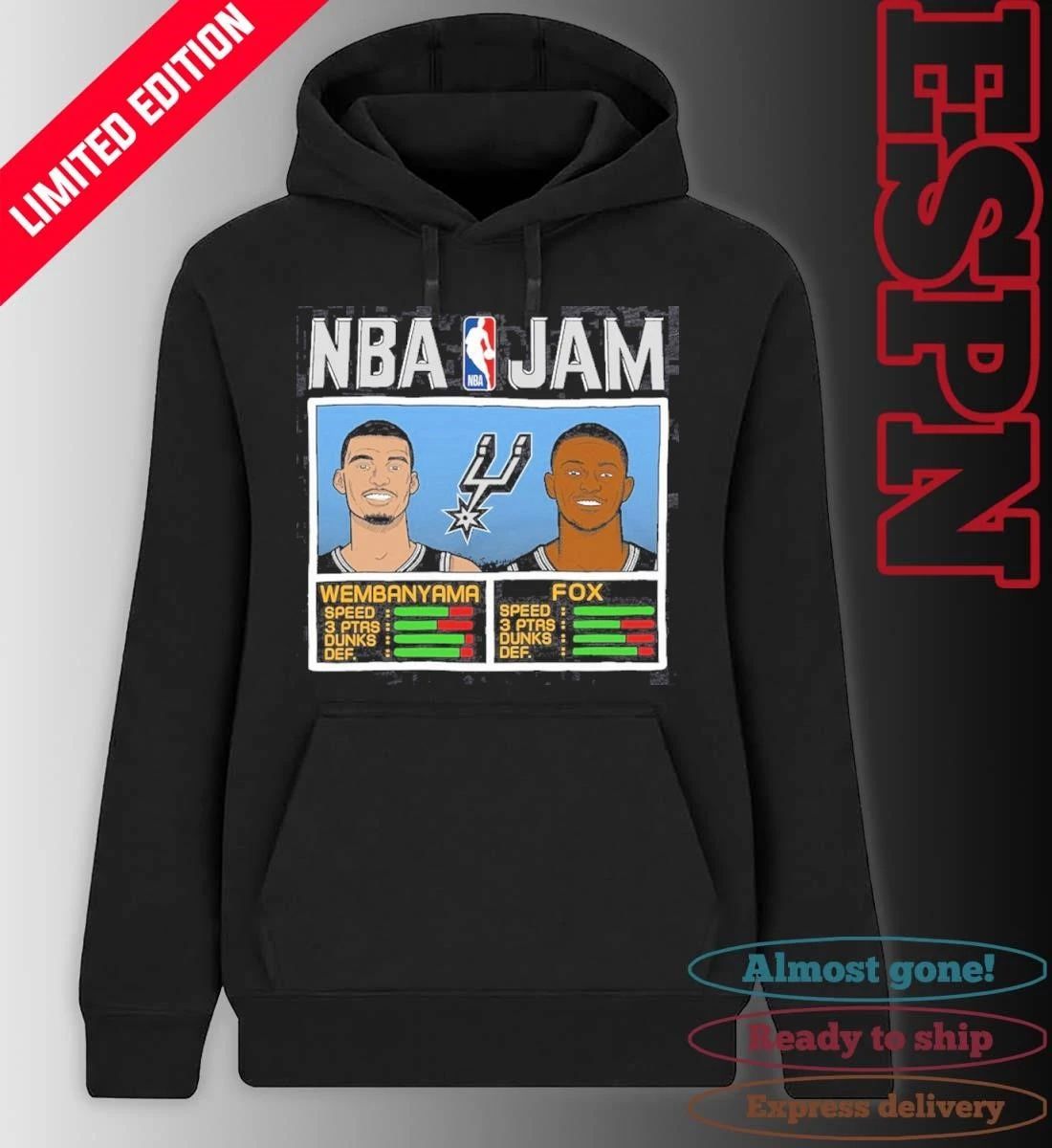 NBA Jam Victor Wembanyama and De’Aaron Fox San Antonio Spurs Shirt