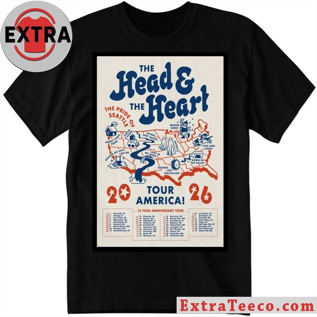 The Head And The Heart Tour 2026 Poster Shirt