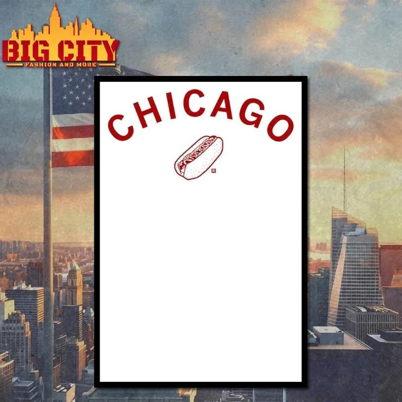 Chicago Hot Dog Curved Heavyweight Classic Shirt