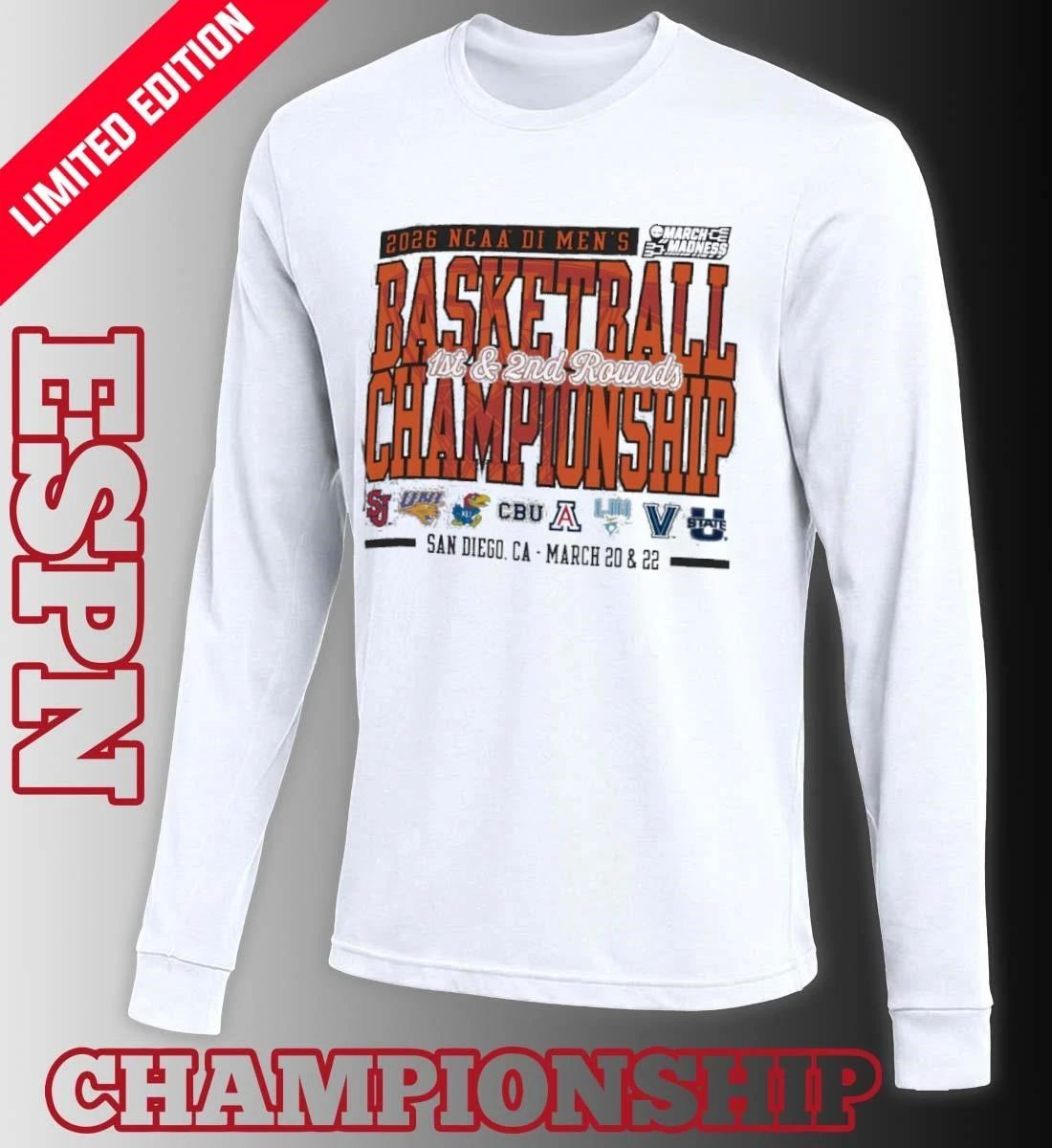 San Diego, CA 2026 NCAA DI Men’s Basketball Championship – March 20 & 22 T-Shirt