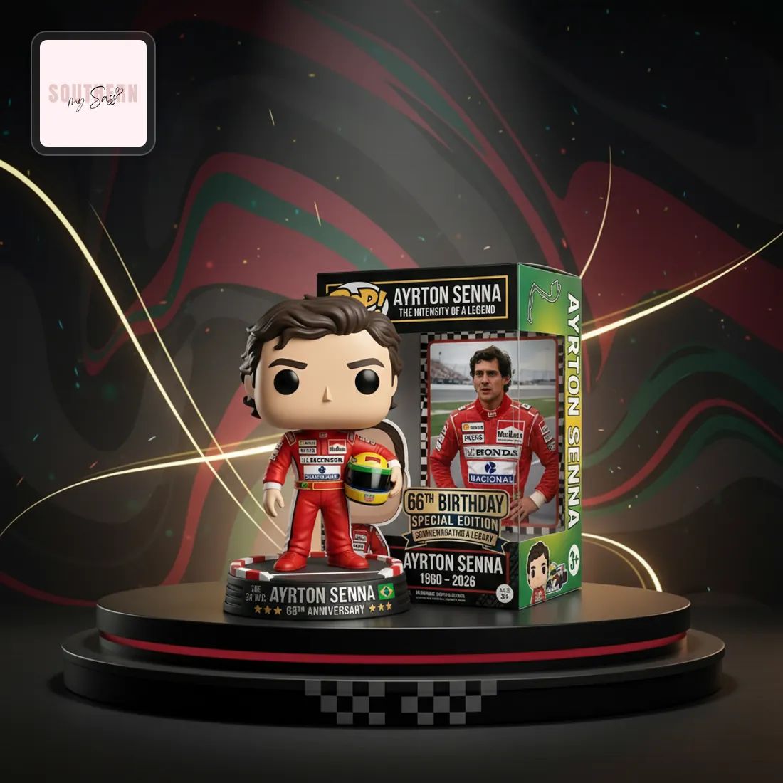 Ayrton Senna 66th Anniversary Special Edition Pop Figure Doll