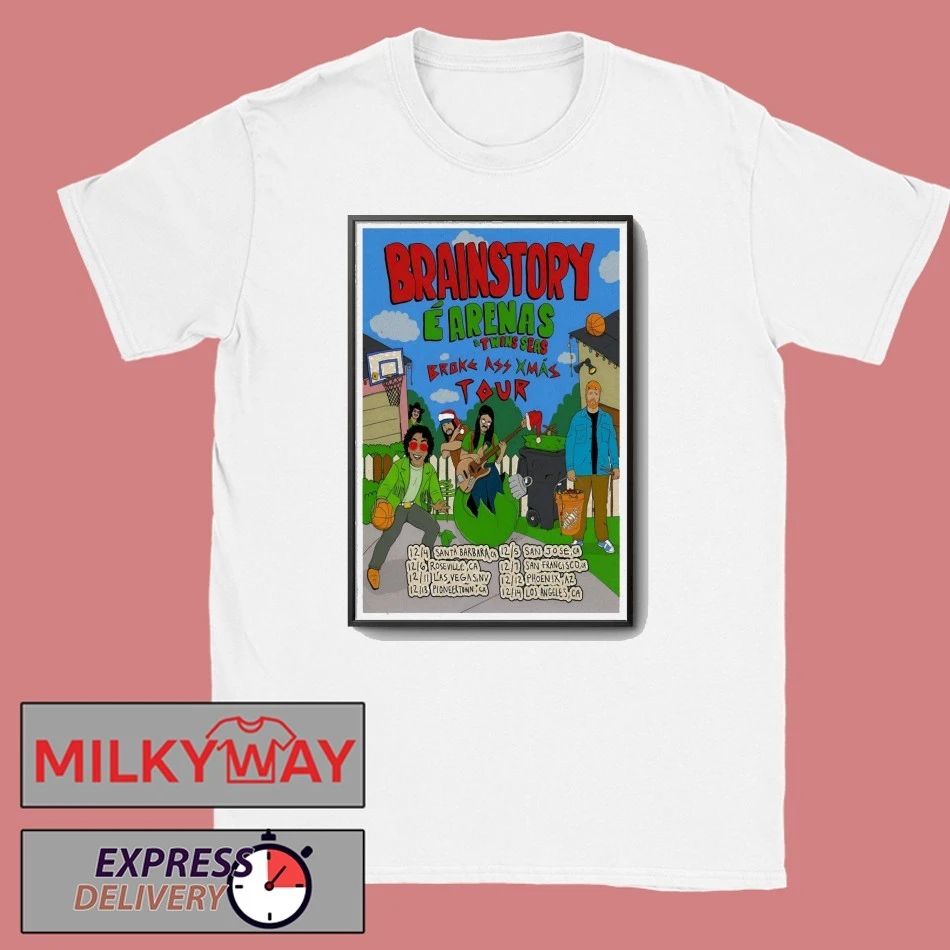 Brainstory And Twin Seas Broke Ass Xmas Tour 2025 Poster shirt