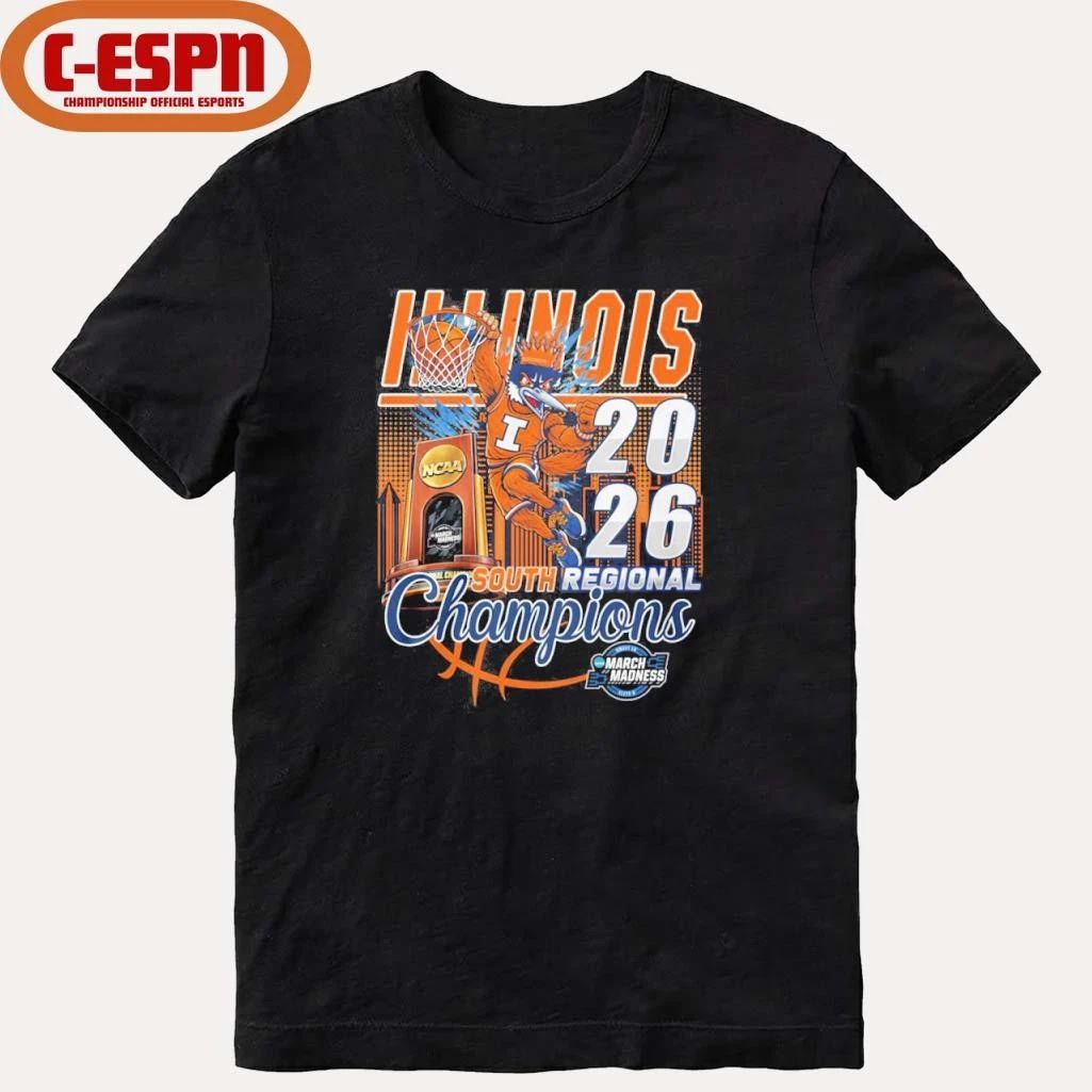 Illinois Men’s Basketball Mascot 2026 South Regional Champions Shirt