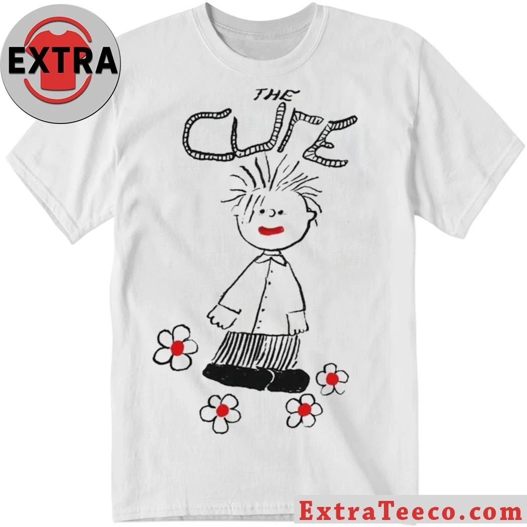 T-shirt printed with artistic designs from the famous rock band The Cure