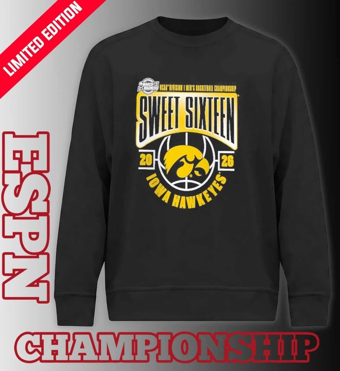 Iowa Hawkeyes 2026 NCAA Men’s Basketball Tournament March Madness Sweet 16 T-Shirt